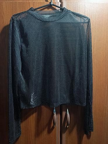 PRIMARK qadın bluzası - Model: şəffaf tül üst - Rəng: qara, xırda