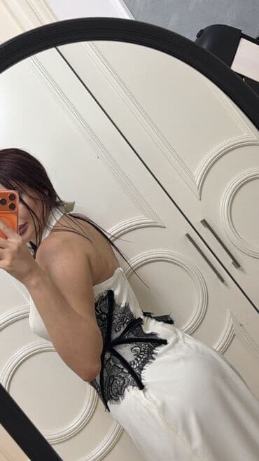 don ziyafət: Ağ rəngli uzun ziyafət/libas Yenidir kirayəsidə mövcuddur - Material — 2