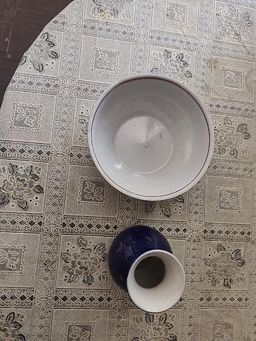 sud separatoru: Keramika dəsti – 2 predmet - Kaşa: ağ fonlu keramika, kənarları — 4