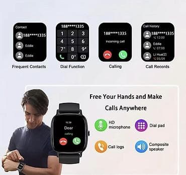 Məişət texnikası: Smart saat, Suya davamlı, rəng - Qara — 2