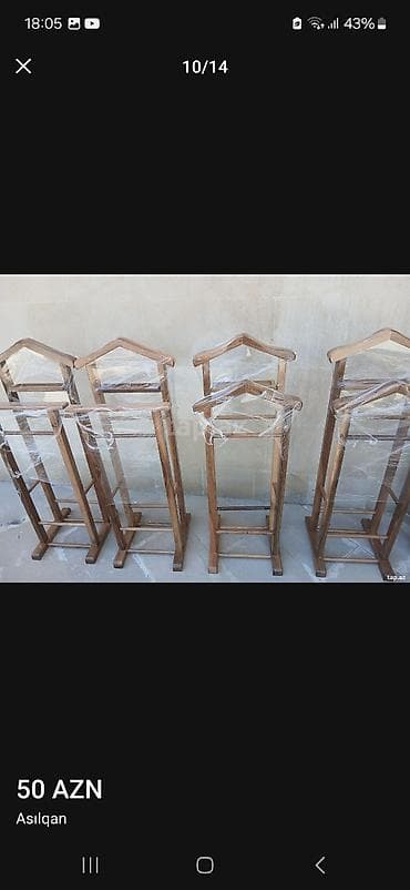 iwlenmiw dik: Taxta paltaryuyan asılqan – kişi geyimləri üçün stend Məhsulun — 3