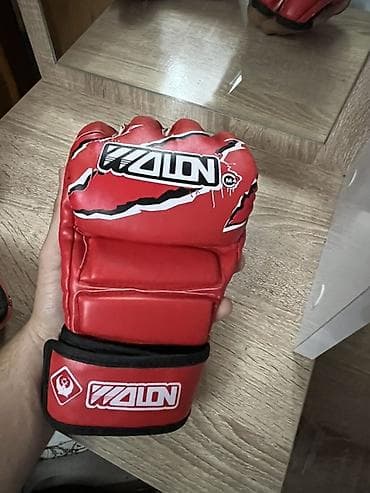 idman trenajoru: WOLON M4 MMA/Qrappling əlcəkləri – qırmızı rəng - Açıq barmaq — 1