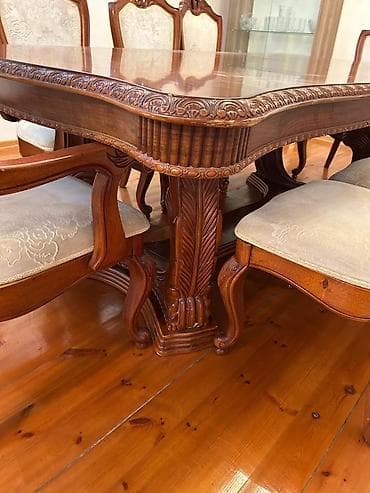 Qonaq otağı üçün, Açılmayan, Oval masa, 6 stul