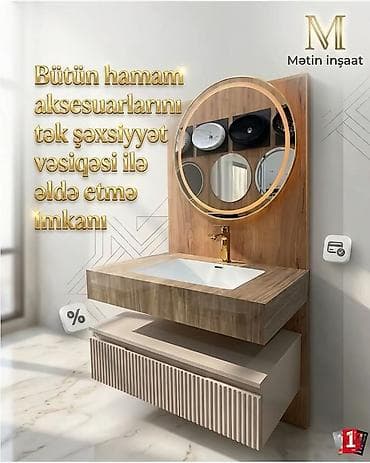 hamamlar: Hamam və vanna otağı üçün aksesuar və mebellər – dizayna uyğun tam — 2