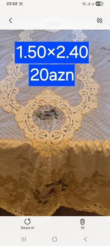 Məhsul: Süfrələr və ölçü qaşıqları dəsti 1) Süfrə – çiçək naxışlı - — 3