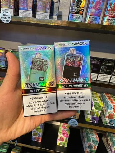 smok qəlyan: SMOK SPACEMAN 10000 tüstü Nikotin 5% E-maye ve batareya gösterici — 1