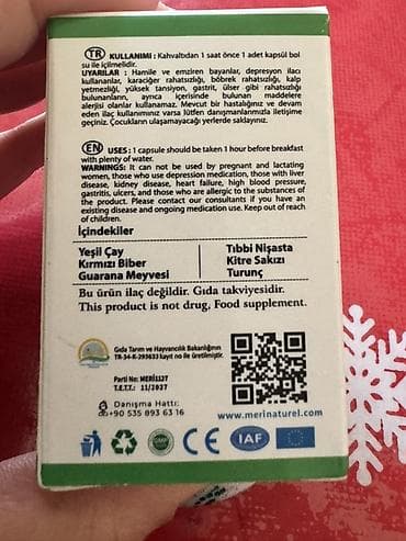 kapitos 75 mg: Məhsul: Meri Capsule – qida əlavəsi (30 kapsul, NET: 25 q) Mənşə — 3