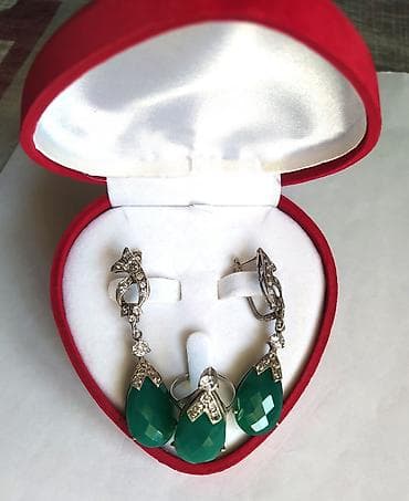 Dəstə daxildir: Üzük, Sırğa, Gümüş, 925 Əyar, 50 g — 3