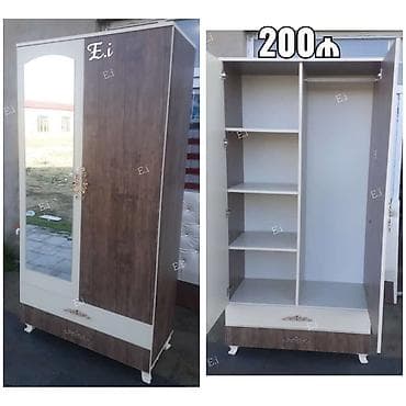 tek dolab: İkiqapılı paltar dolabı - Material: laminat/MDF kombinasiyası - — 1