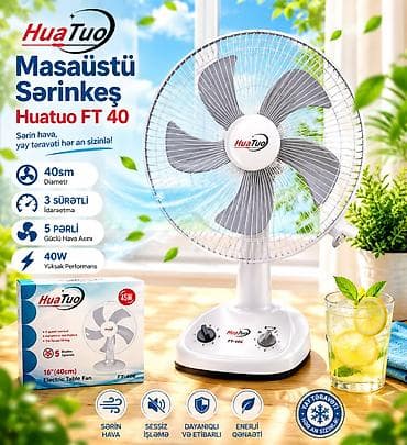 ventil: Masaüstü sərinkeş Huatuo FT 40 40sm 3 Sürətli 5 Pərli 45W . ❄️ — 6