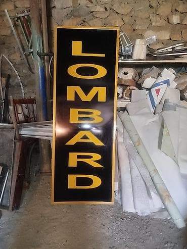 Reklam lövhələri: Məhsul: “LOMBARD” reklam lövhəsi - Vertikal dizayn: qara fon üzərində — 2
