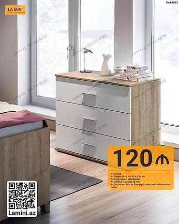 taxta komod: Komod – La Mini (Kod: 6052) - Ölçülər: D 40 × H 90 × E 90 sm - Rəng — 1