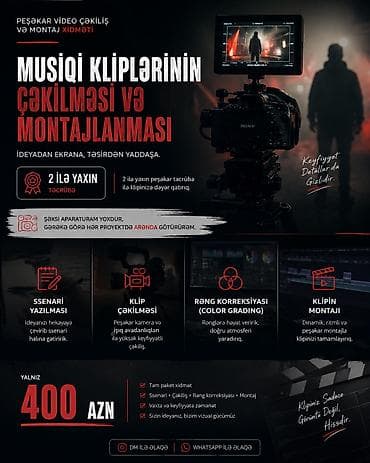 Peşəkar video çəkiliş və montaj xidməti – musiqi kliplərinin çəkilməsi
