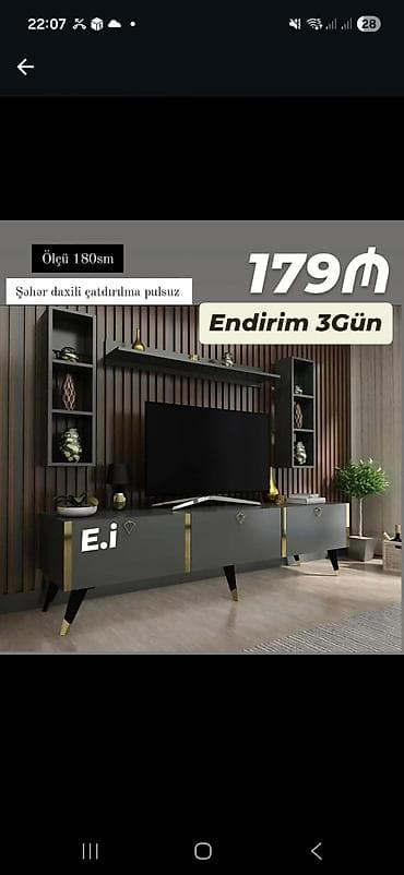 tecili satilan evler: Düz TV altlığı, Polkalı — 1