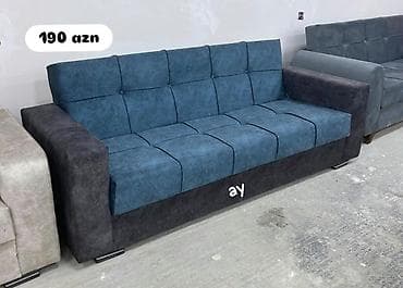 Mavi-qara rəng kombinasiyalı 3 nəfərlik divan. Xüsusiyyətlər: -