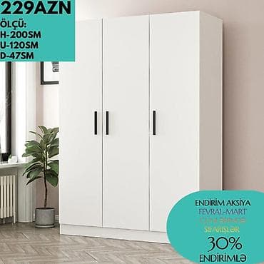 3 qapılı, Ağ, Açılan, Düz dolab — 6