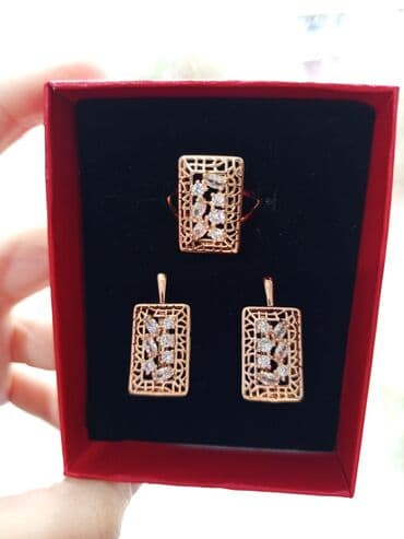 женские толстовки на молниями: Üzük və sırğalar - Metal: qızılı tonlu qirmizi rus qizili rengi - — 27