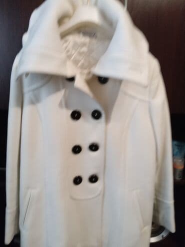 Ağ rəngli qadın plaşı – klassik dizayn - Dizayn: ikiqat düymələmə (6