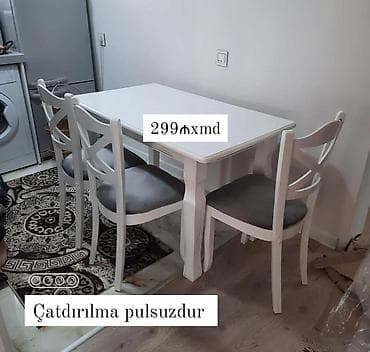Mətbəx üçün, Açılmayan, Dördbucaq masa, 4 stul lalafo.az -da Mətbəx üçün, Açılmayan, Dördbucaq masa, 4 stul