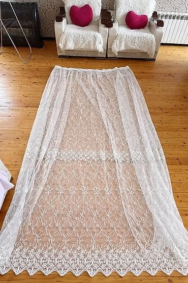 ad gunu ucun evin bezedilmesi: Zərif naxışlı tull pərdə 3*2 enlidi sadecə qatlamışıq - Rəng: ağ - — 1