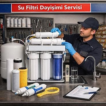 Su Filtri Dəyişimi Servisi Peşəkar məişət su təmizləmə sistemlərinin