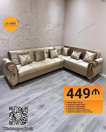 iqlavoy divan: Künc divan, Açılan, Bazalı, Parça, Şəhərdaxili pulsuz çatdırılma — 1