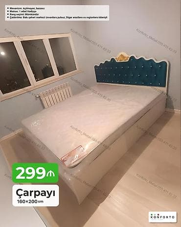 islenmis matras: Çarpayı – 160×200 sm - Model: açılmayan, bazasız - Dəst: 1 ədəd — 1