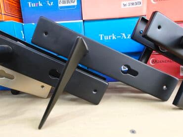 qapi ici: Qapı üçün tutacaq və kilid üzlüyü dəsti - Rəng: mat qara (etiket — 1