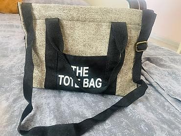canta: Tote çanta - Model: “THE TOTE BAG” yazılı - Material: toxumalı, parça — 1