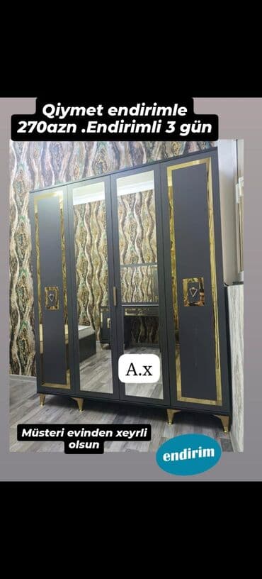 pulsuz dolab: Açılan, 4 qapılı Düz dolab, Qarderob, paltar dolabı, Rusiya — 6