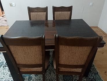 metal fermalar: Qonaq otağı üçün, Açılmayan, Dördbucaq masa, 4 stul — 4