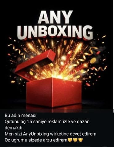 Рекламные щиты: ANY UNBOXING – reklam izləyərək qazanmaq imkanı təqdim edən onlayn — 1