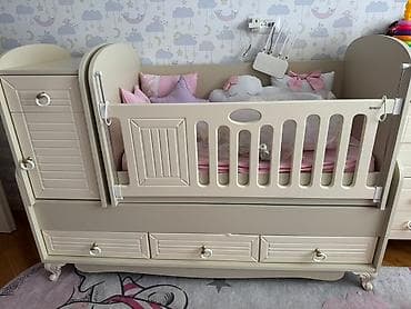 pendir: Uşaq beşiyi – çevrilə bilən kombi model - Rəng: krem-bej tonları - — 1