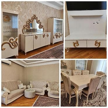salon ucun divan: Dest 700azn satilir. 2 divan+ 2 kreslo+pufik+8 nəfərlik stol və — 1