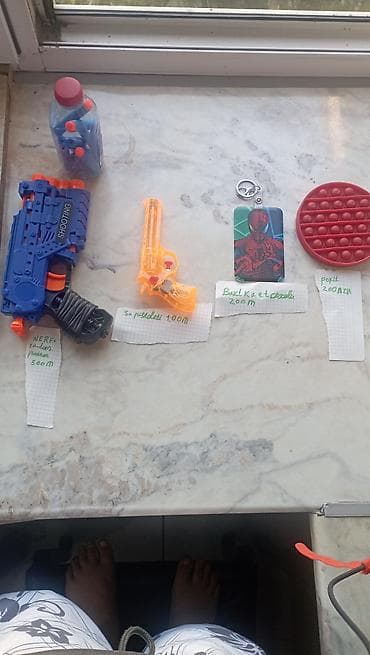 nerf oyuncaq silahlar: Uşaq oyuncaqları seti - NERF tipli oyuncaq tapança – mavi-narıncı — 1