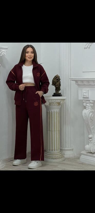 велюровые мужские спортивные костюмы: Qadın idman dəsti – 2 model 1) Bordo dəst - Rəng: tünd bordo - Üst — 1