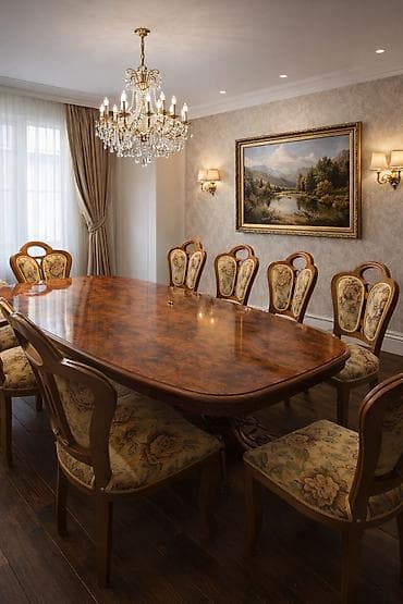 qaş stolu: İşlənmiş, 8 stul — 1