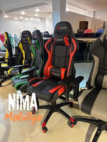 tek stollar: Yeni, Təkərli, Qolları tənzimlənir, Dəri — 4