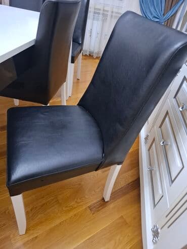 fırlanan stollar: İşlənmiş, Açılan, Dördbucaq masa, 6 stul — 3