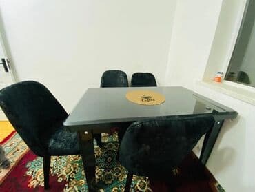 quxna stulu: Mətbəx üçün, Açılan, Kvadrat masa, 4 stul — 4