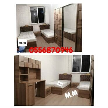 Oğlan və qız üçün, Yeni, 2 təknəfərlik çarpayı, Yazı masası, Dolab lalafo.az -da Oğlan və qız üçün, Yeni, 2 təknəfərlik çarpayı, Yazı masası, Dolab