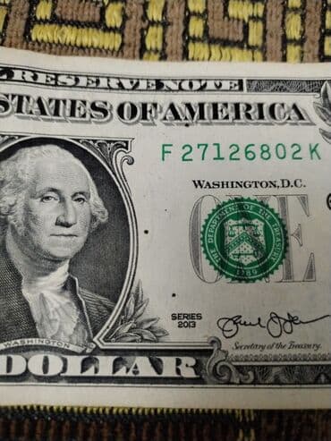 Velosiped aksesuarları: Məhsul: ABŞ 1 dollar banknotu. Cap zamani 2 balaca nöqtə cernil düşüb — 4