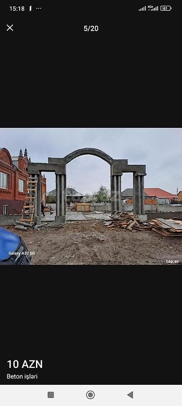 taxta qapi temiri: Beton və kalıp işləri xidməti - Bünövrə, kəmər, sütun, diafraqma və — 9