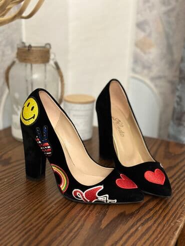 туфли из кожи питона: Туфли, Размер: 36, цвет - Черный, Б/у — 2