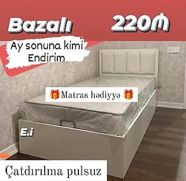 Təknəfərlik çarpayı, Bazalı, Matras ilə, Siyirməsiz