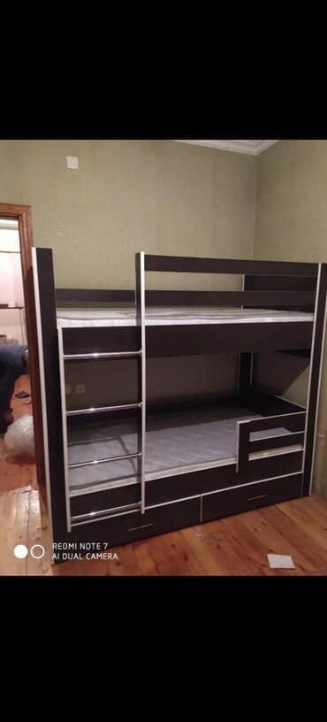 hazır pilləkənlər: Oğlan və qız üçün, Çarpayı, Matras ilə, Siyirməli, MDF — 1