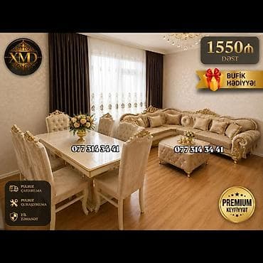 stullar ev ucun: Klassik üslubda qonaq otağı dəstləri – Premium keyfiyyət Variantlar — 1
