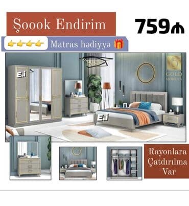 мебель для прихожей: İkinəfərlik çarpayı, Dolab — 1