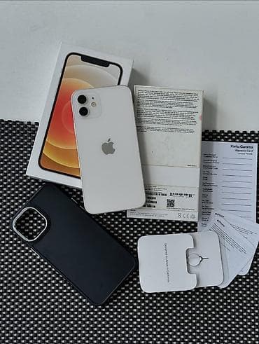 iphone 12 pro 512: IPhone 12, 128 GB, Ağ, Zəmanət, Simsiz şarj, Face ID — 1