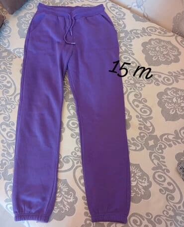 qarin piylerini eritmek üçün idman: Bənövşəyi rəngdə idman şalvarı - Rahat gündəlik və aktiv geyim üçün - — 1